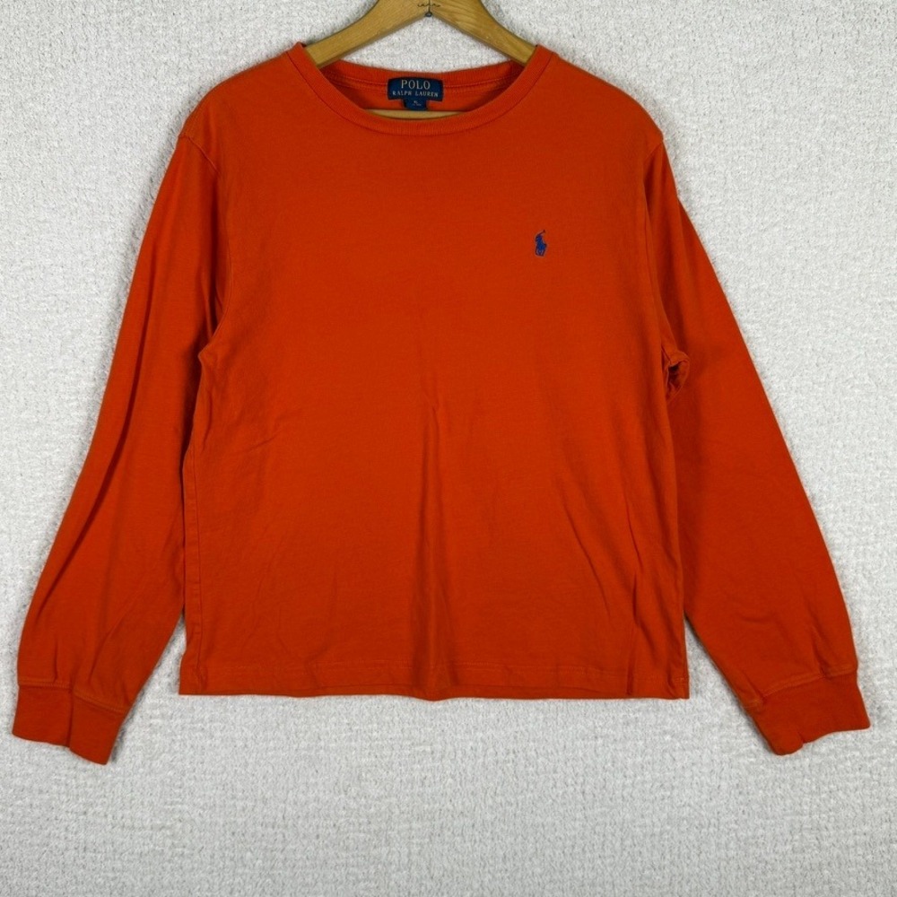 Polo Ralph Lauren Kids Orange Long Sleeve Shirt XL (18-20) Pony Logo